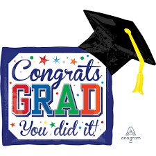 Foil Balloon-Supershape-Congrats Grad You Did It!