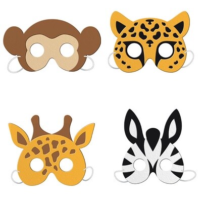 Foam Masks - Jungle Animals - 4 PCS