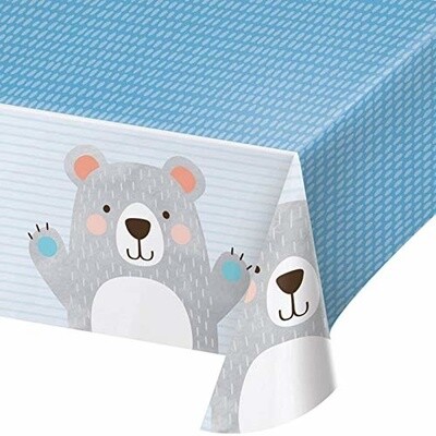 Tablecover - Plastic - 1st Birthday Bear- 54&quot;x102&quot; - 1pc