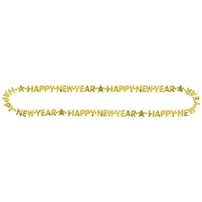 Necklace - Gold - Happy New Year - 1pc