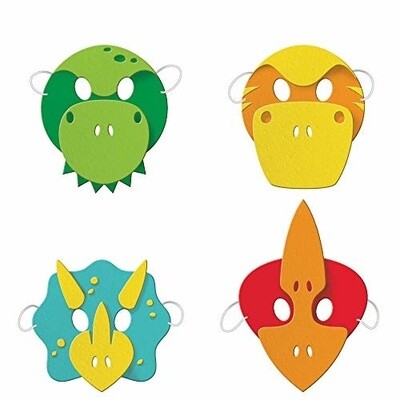 Masks - Foam - Boy Dino Party - 4pcs