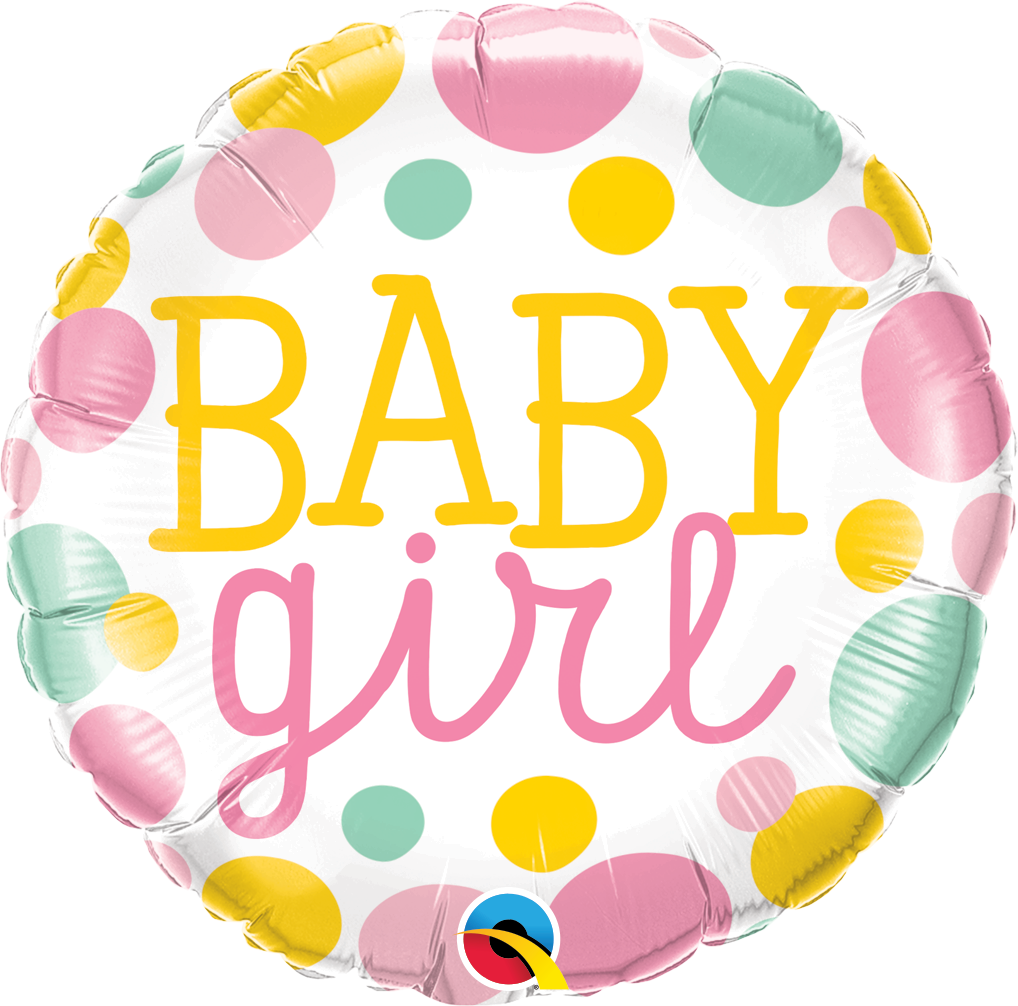Foil Balloon - Baby Girl Dots - 18&quot;
