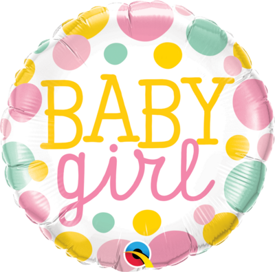 Foil Balloon - Baby Girl Dots - 18&quot;