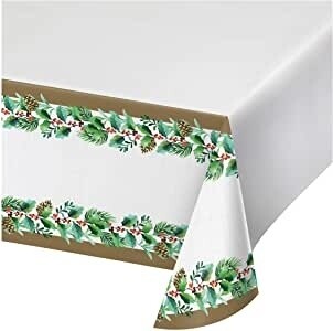 Tablecover - Plastic - Golden Holly - 54&#39;&#39;x102&#39;&#39; - 1pc