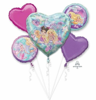 Foil Balloons Bouquet - 5 Pk Barbie