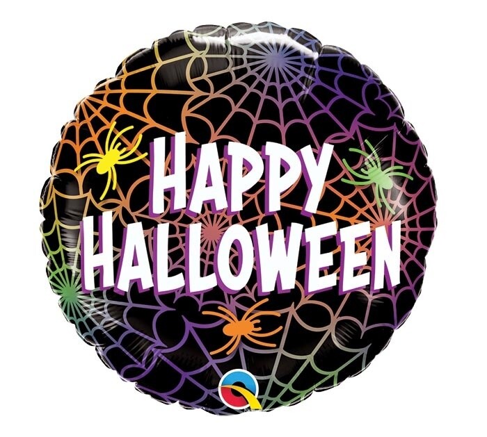 Foil Balloon - Halloween - Spiders &amp; Webs - 18&quot;