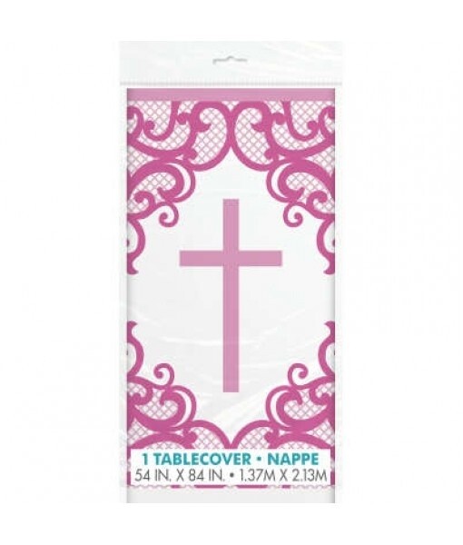 Table Cover - Pink Cross - 54&quot; X 84&quot;