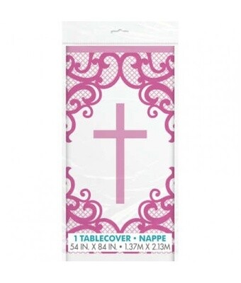 Table Cover - Pink Cross - 54&quot; X 84&quot;