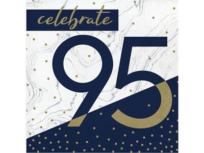 Napkins - LN - Navy &amp; Gold Milestone 95 - 16PK - 2 PLY
