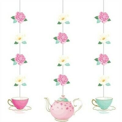Hanging Cutouts - Floral Tea Party - 36&quot; - 3pcs