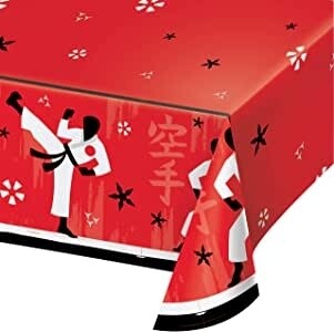 Tablecover - Paper- karate Party - 54&#39;&#39;x102&#39;&#39; - 1pc