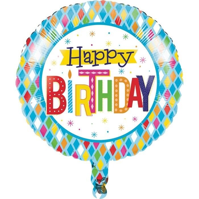 Foil Balloon - Bright Birthday - 18&quot;