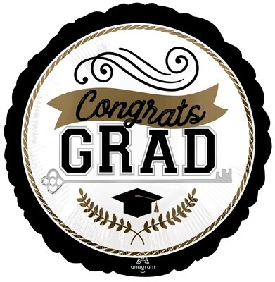 Foil Balloon - Congrats Grad - 18&#39;&#39; - 1pc