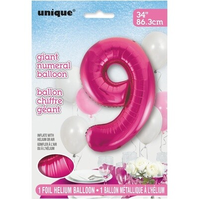 Foil Balloon - Pink #9 - 34&quot;