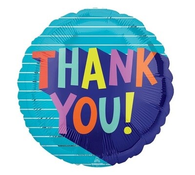 Foil Balloon - Thank You Fun Type - 17&quot;