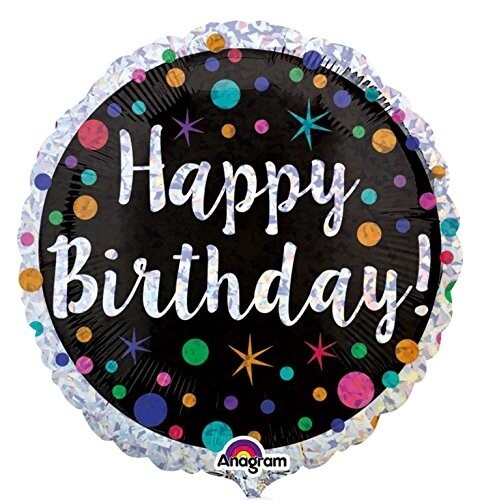 Foil Balloon - Polka BDay - 18&quot; - 1pk