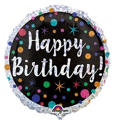 Foil Balloon - Polka BDay - 18&quot; - 1pk