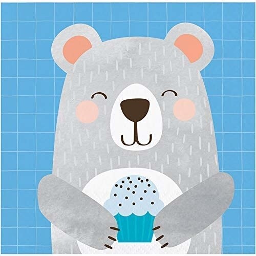 Napkins - BV -  1st Birthday Bear - 16pkg - 2ply