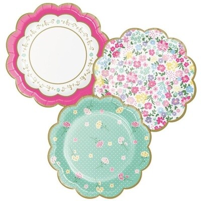 Plates - BV - Floral Tea Party - 7&quot; - 8pkg