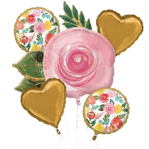 Foil Balloon - Bright Florals - 5 pk