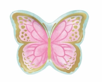 Plates - Butterfly Shimmer - 7.75&quot;X9.5&quot; - 8 PCS