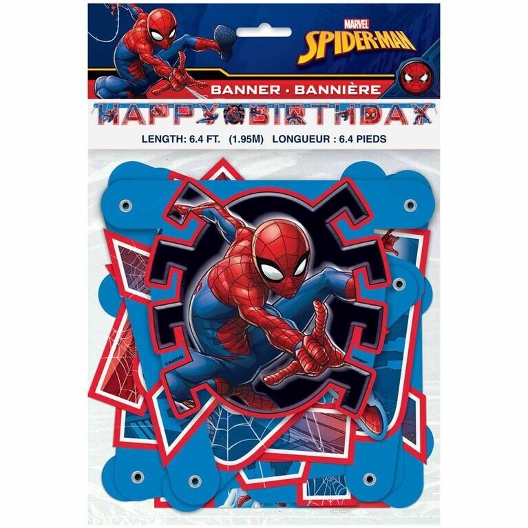Happy Birthday Banner - Spider Man - 6.4 ft