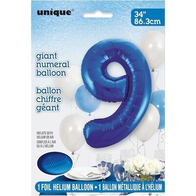 Foil Balloon - Royal Blue #9 - 34&quot;