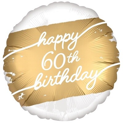 Foil Balloon - Golden Age - 60th Birthday - 18&quot;