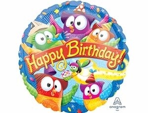 Foil Balloon - Trend Owl Stars HBD - 18&quot;