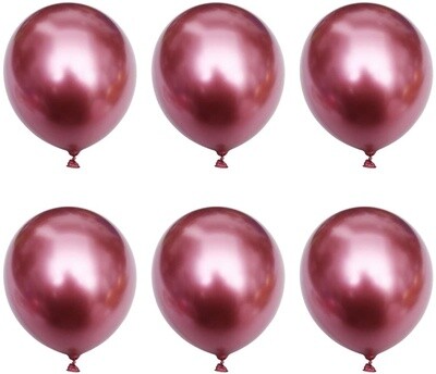 Latex Balloon - Pink - Chrome - 12&quot; - 6pk