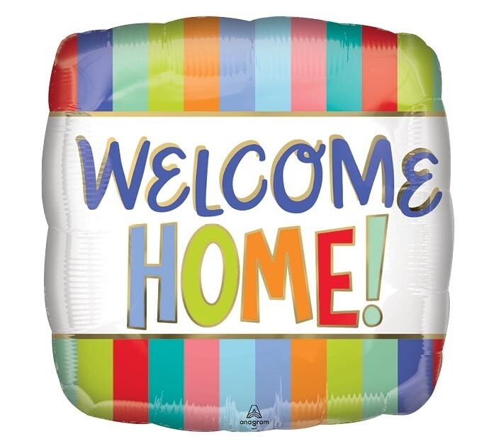 Foil Balloon - Welcome Home Stripes - 18&quot;