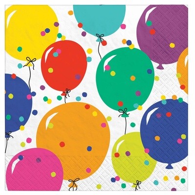 Napkins - LN - Party Balloons - 2 ply - 16pk