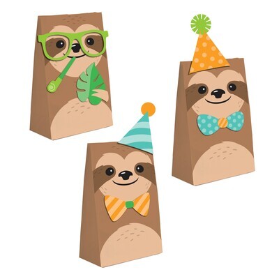 Treat Bags - Sloth Party - 4.5&quot; x 8&quot; - 8pcs