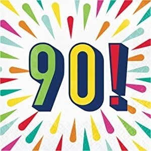 Napkins - LN - 90 Birthday Burst - 16pkg - 2ply