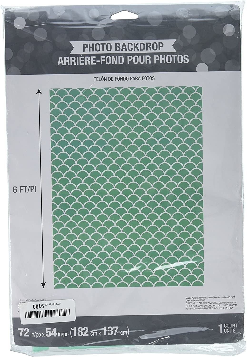 Photo Backdrop - Mint Scallop - 72&quot;x54&quot; - 1pc