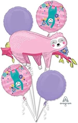Foil Balloon - 5pkg Balloon Bouquet - Sloth