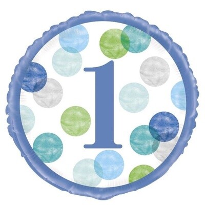 Foil Balloon - #1 - Blue Dots