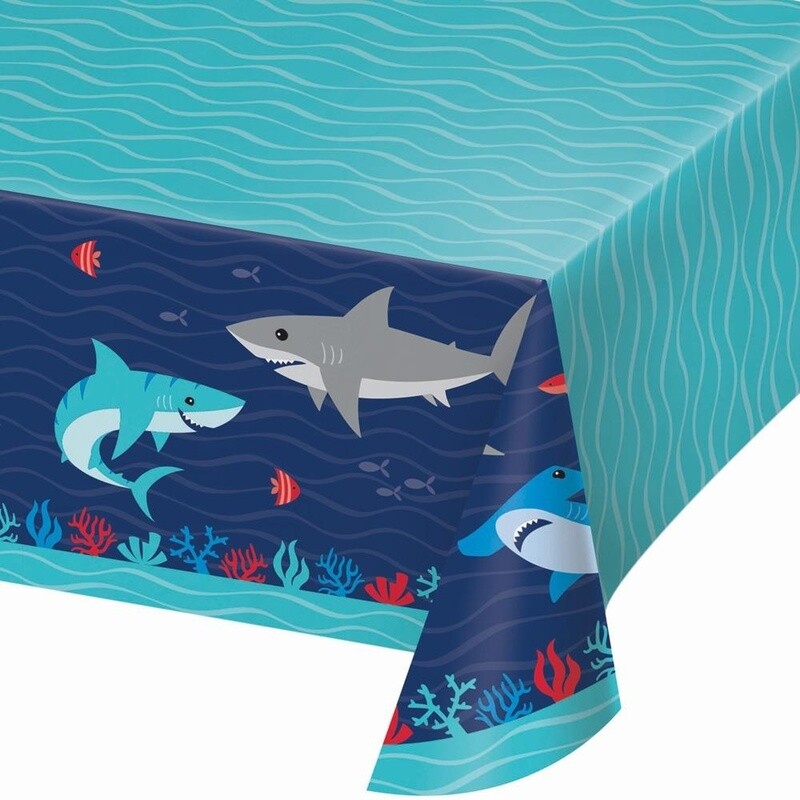 Table Cover Paper Shark Party - 54&quot;X102&quot;