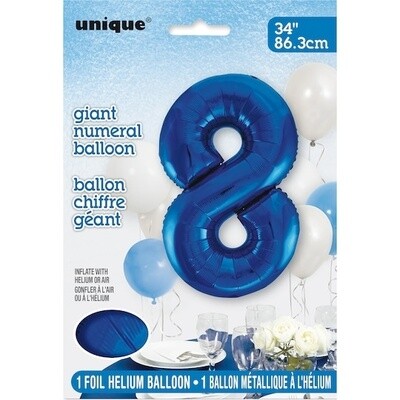 Foil Balloon - Royal Blue #8 - 34&quot;