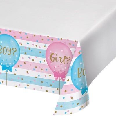 Table Cover - Gender Reveal  Balloons - 54&quot;X 102&quot;