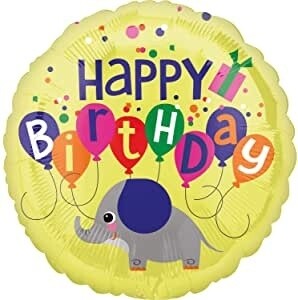 Foil Balloon - Elephant Birthday - 18&quot;
