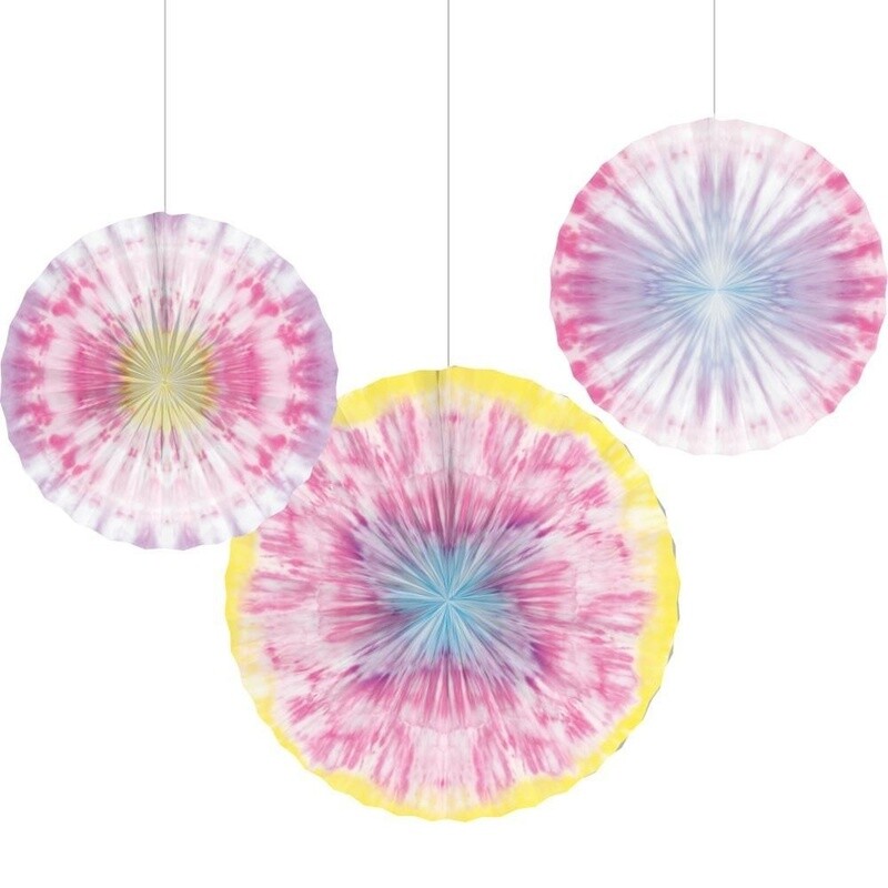 Paper Fans - Tie Dye - 3pcs
