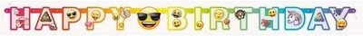 Banner - Happy Birthday  - Rainbow -  Fun Emoji - 6ft