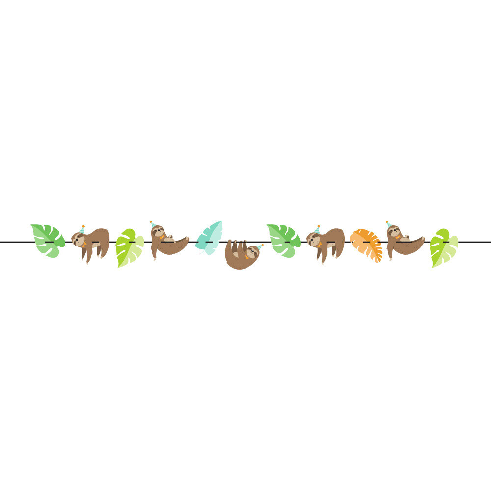 Banner - Sloth Party - 6.6ft x 6&quot; - 1pc