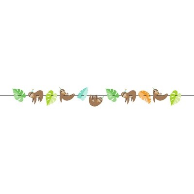 Banner - Sloth Party - 6.6ft x 6&quot; - 1pc