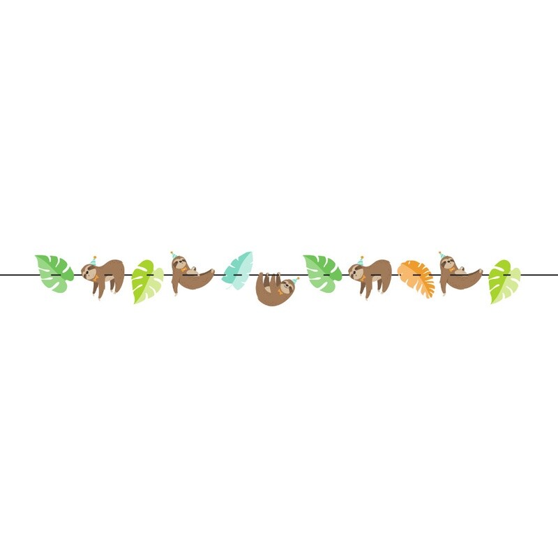 Banner - Sloth Party - 6.6ft x 6&quot; - 1pc
