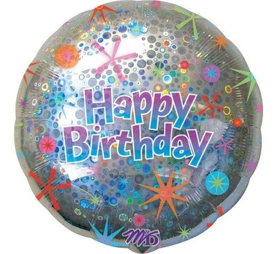 Foil Balloon - HBD Holographic - 32&quot;