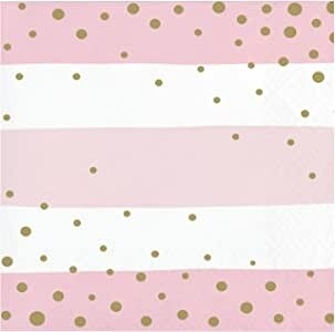 Napkins - BN - Pink Gold Celebration - 16pkg - 2ply