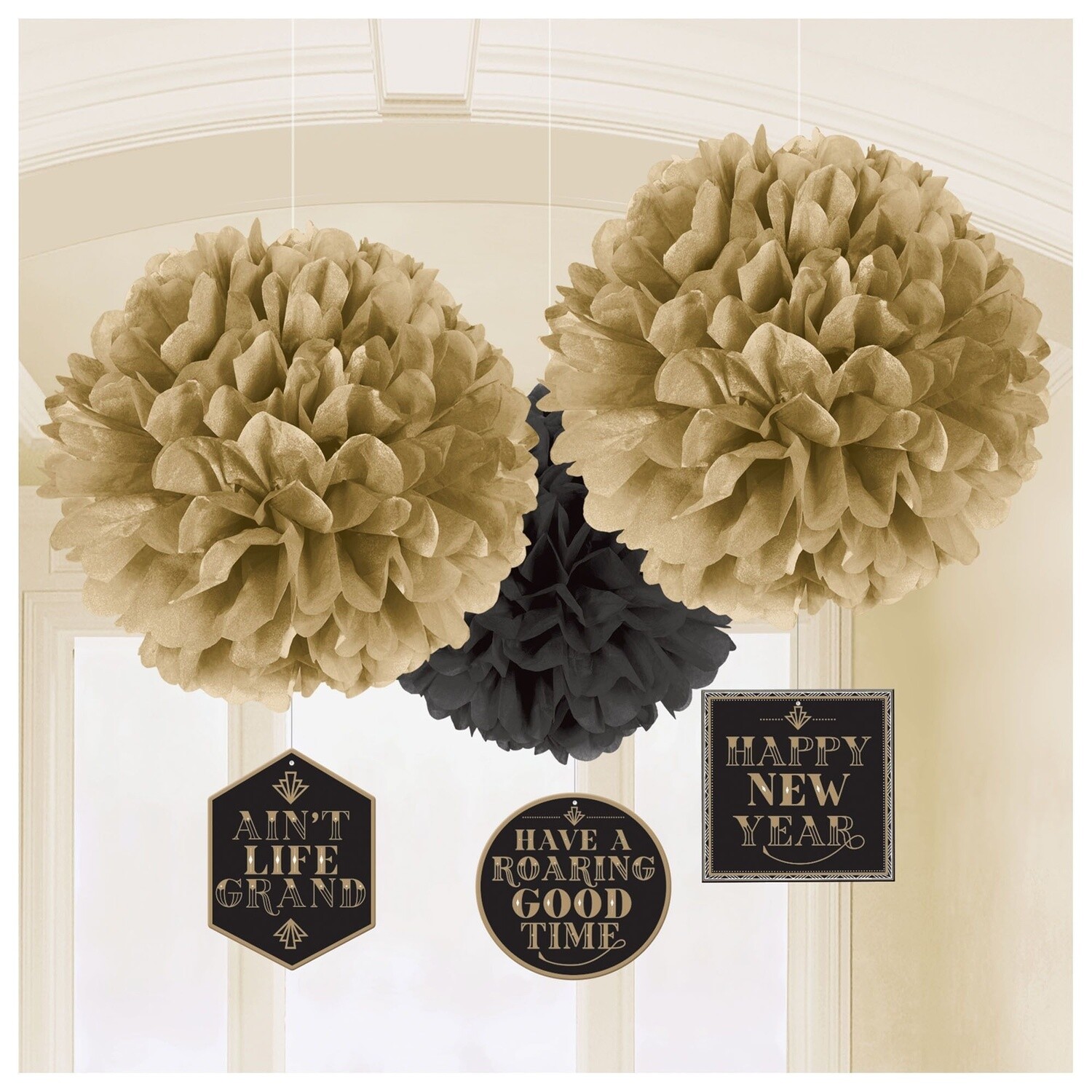 New Year - Fluffy decorations - 3 PCS
