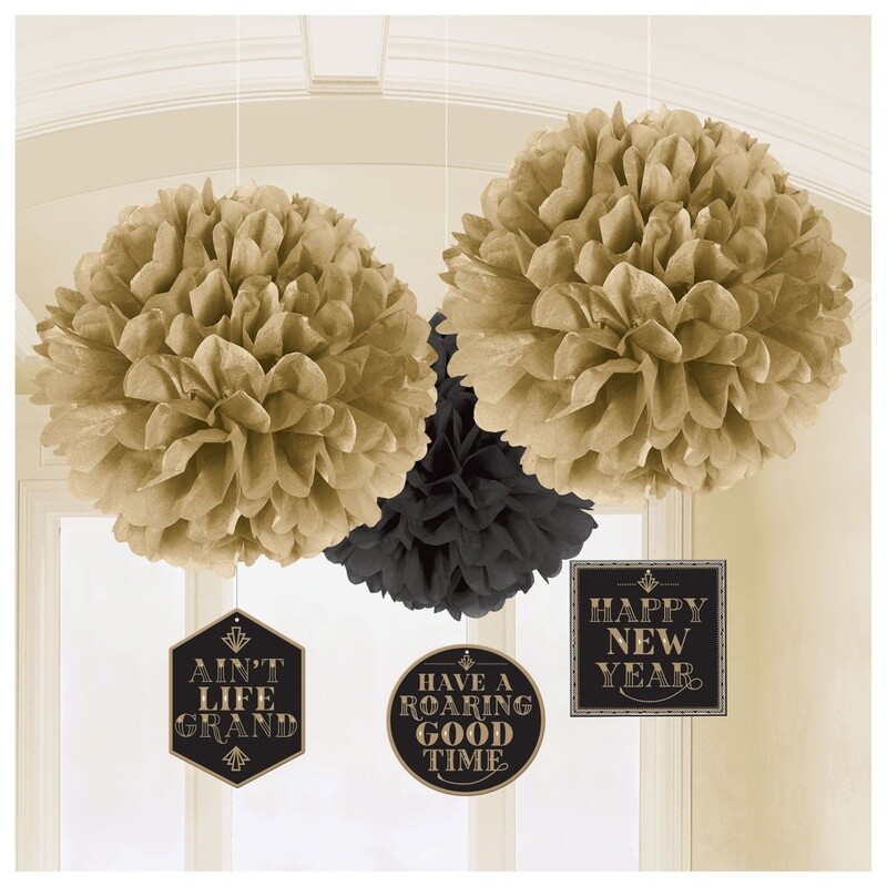 New Year - Fluffy decorations - 3 PCS